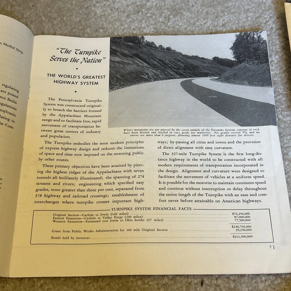 1951 Pennsylvania Turnpike System Brochure Booklet World's Greatest Highway